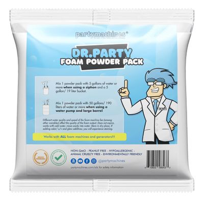 Dr.Party Single Foam Powder Pack - Create Up to 120 Gallons of Foam in Minutes - Ultimate Bubble Party Solution