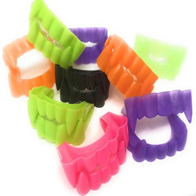 144 Deluxe Vampire Teeth Halloween Fangs Bulk Assortment (Glow-in-the-Dark, Black, Purple, Green, Hot Pink, and Orange)