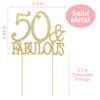 50 Cake Topper - Premium Gold Metal - 50 and Fabulous - 50th Birthday Party Sparkly Rhinestone Decoration Makes a Great Centerpiece - Now Protected in a Box view 4