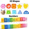 BOHS Caterpillar Lacing Blocks - Threading & Stacking - Toddler Learn Counting, Numbers and Shapes- Baby Kids Fine Motor Skills Toys view 3