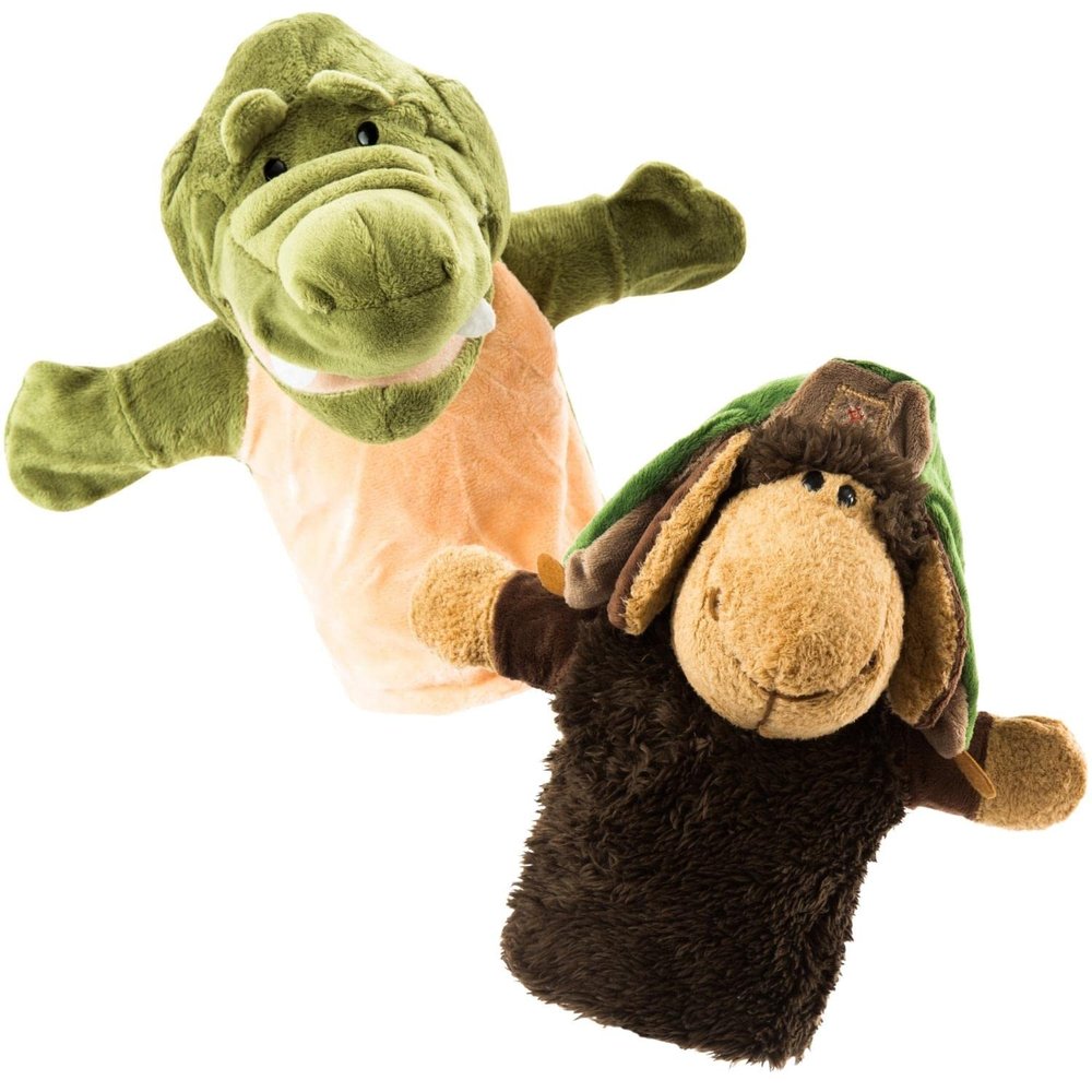 Animal Hand Puppets Set for Kids & Adults - 12.5" Premium Quality Soft Plush Toys with Movable Mouths - Perfect for Storytelling, Teaching, Preschool, Role-Play - Durable, Vibrant, Educational Puppets