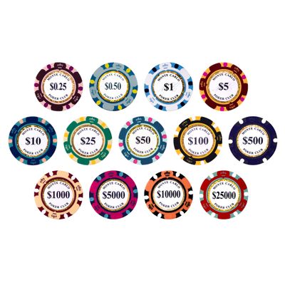1000 pcs 14g MC Poker Club Poker Chips Bulk - NO Holding CASE Included