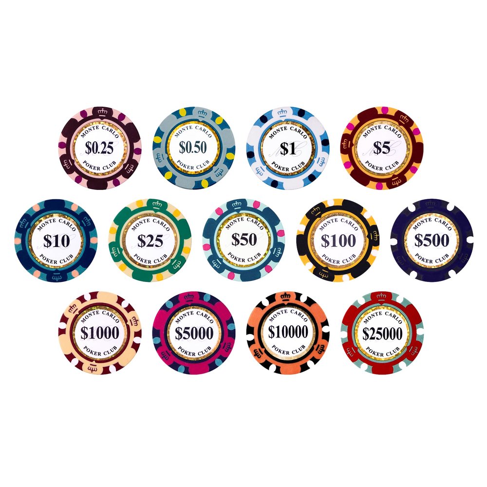 1000 pcs 14g MC Poker Club Poker Chips Bulk - NO Holding CASE Included