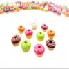 10 Striped Donut Bakery Dollhouse Miniatures Food Supply Charms 3609 view 3