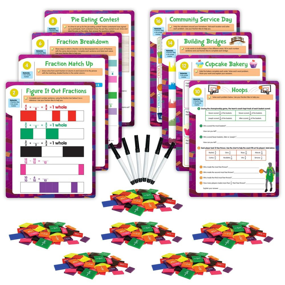 EAI Education Hands-On Math Centers: Fraction Tiles - Grade 4