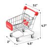 Shindel Mini Shopping Cart for Kids, Grocery Store Pretend Play for Toddler Supermarket Handcart Trolley Dollhouse Toys for Kids view 2