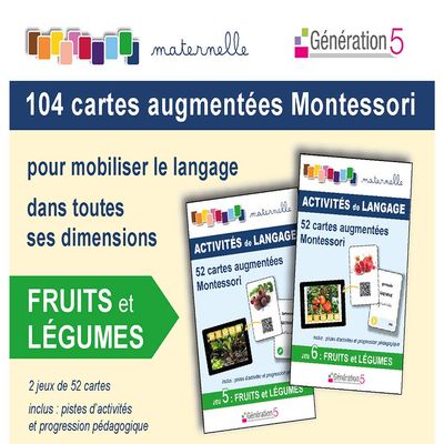 104 Cartes augmentes Montessori Fruits et Lgumes