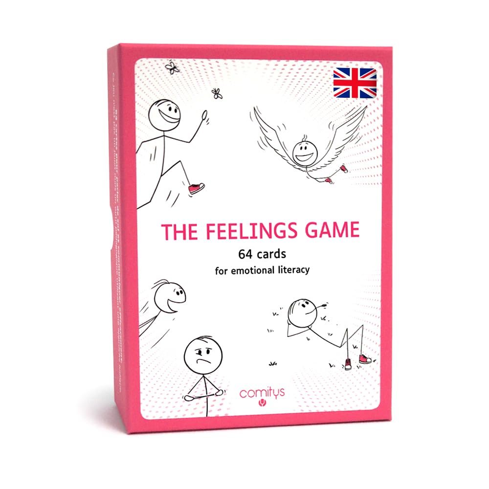 Comitys Emotion Cards - The Feelings Game - Social Emotional Learning Game & Feelings Flashcards - Mental Health Resource for Anxiety, Autism, ADHD & Calm Down Corners - Educational Tools