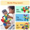 PicassoTiles PTT136 136pcs Tubular Pipes & Spout STEAM Interlocking Educational Building Block Set, Tube Locks, Pipeworks Construction Blocks w/Storage Container Box, Idea Book, Flute Musical Kit view 4