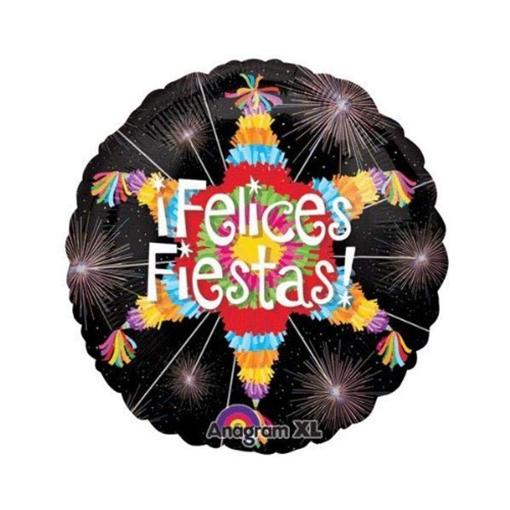Anagram 18" Felices Fiestas Foil Balloon, Multicolor