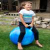 AppleRound Hippity Hoppity Hopball with Pump, Sit-On Bouncy Exercise Ball with Handle, 18 inch / 45 cm for Kids Ages 3-7, Cloud Colors (Blue) view 2