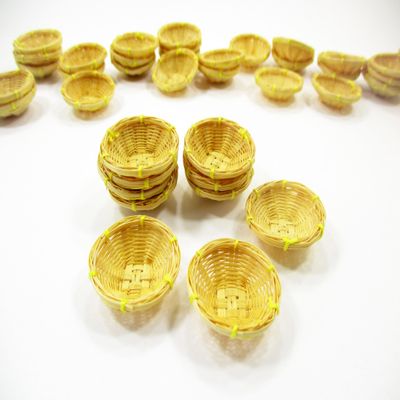 10 Dollhouse Miniature 2.5cm Wicker Bread Vegetable Fruit/Crisp Basket Supply 12749