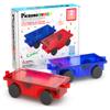 PicassoTiles 2 Piece Car Construction Vehicles Truck Toys for Magnetic Building Blocks Magnet Toy Kit with Sensory Magnets Re-Enforced Hitch & Long Bed Travel Educational Girls Boys Toddlers Ages 3+ view 1