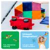 PicassoTiles 2 Piece Car Construction Vehicles Truck Toys for Magnetic Building Blocks Magnet Toy Kit with Sensory Magnets Re-Enforced Hitch & Long Bed Travel Educational Girls Boys Toddlers Ages 3+ view 4