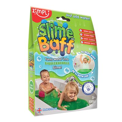 Slime Baff Green from Zimpli Kids, 1 Bath or 4 Play Uses, Magically Turns Water into Thick, Colourful Slime, Children's Birthday Presents, Montessori Bathtub Toys, Gifts for Boys & Girls, Sensory Toy