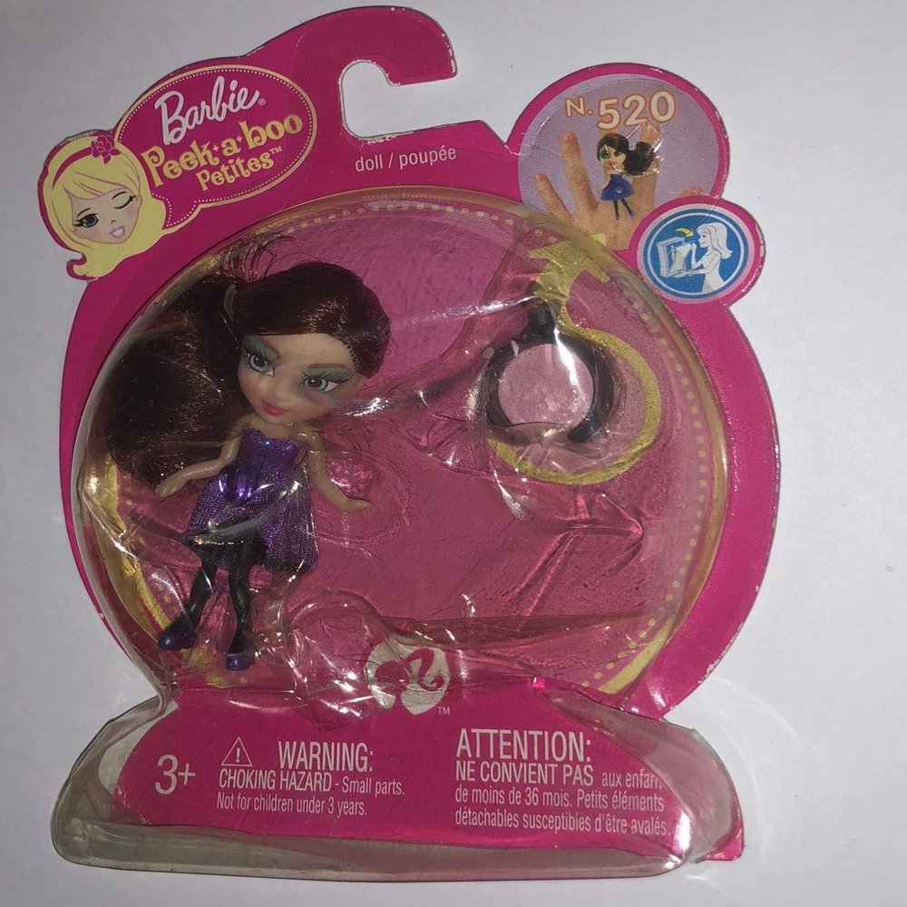 2008 Barbie Peek-A-Boo Petites #520 Purple Dress With Ring