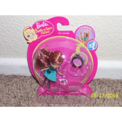 Barbie Peek a Boo Petites Ring Doll #522 Teal Princess Dress Manufactured in 2008