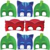 PJ Masks Assorted Color Plastic Party Masks (7.3" x 9.8")  Pack of 8 - Perfect for Kids' Birthday, Dress-Up, and Superhero Celebrations view 1
