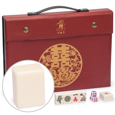 Yellow Mountain Imports Small Size Chinese Mahjong Set, Rogue Classic with 146 Ivory Colored Tiles, Vinyl Case, Wind Indicator and Dice - for Chinese Style Gameplay Only []