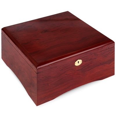 Brybelly Premium Wooden Mahogany Poker Chip Case - Glossy, Casino-Grade Chest with Felt-Lined Interior Holds 750 Chips