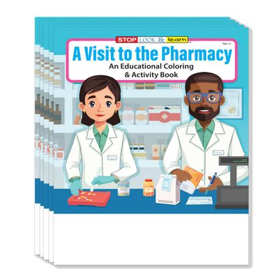 ZOCO  A Visit to the Pharmacy Coloring Books (25 Bulk Pack, Without Crayons)  Activities, Games & Puzzles  Pharmacist Office Supplies & Safety Handout for Kids