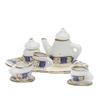 Factory Direct Craft Ultra Tiny Dainty Blue Stripe Painted Ceramic Tea Set for Dollhouse Displays, Crafting, and Creating view 1