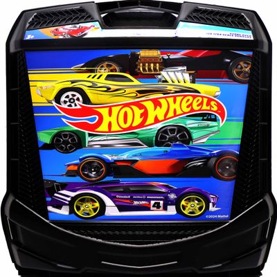 Hot Wheels 100-Car Storage Case Large Capacity Organizer for 1:64 Die-Cast Vehicles with Handle and Latch, Durable Portable Carrying Case for Kids, Travel, and Toy Car Collectors