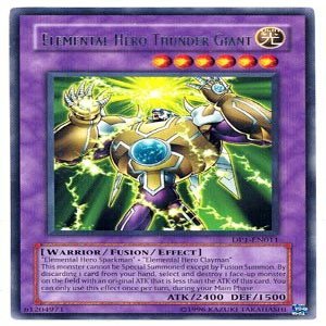 2008 YuGiOh! Duelist Pack: Jaden Yuki 1st Edition DP1-EN011 - Elemental Hero Thunder Giant - Rare