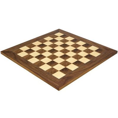 17.75 Inch Walnut and Maple Deluxe Chess Board