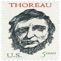 #1327 - 1967 5c Henry David Thoreau U. S. Postage Stamp Plate Block (4)