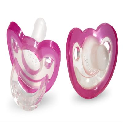RaZbaby Jollypop Pacifier for Newborns & Up, USA Made, Natural Shaped Orthodontic Binky, Lovingly Shared in NICUs & Hospitals Worldwide, Medical-Grade 100% BPA-Free - 0-3 Months, 2 Pack - Pink