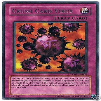 2009 YuGiOh! 5D's Turbo Pack Booster One # TU01-EN006 Crush Card Virus (Rare) / Single YuGiOh! Card in Protective Sleeve