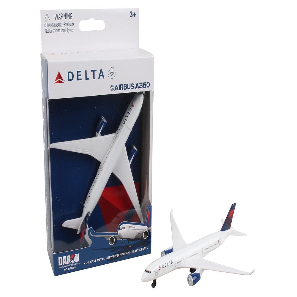 Daron Toy Airplane Delta Air Lines Airbus A350 Die-Cast Metal Model Airplane Toy with Plastic Parts for Kids Ages 3+