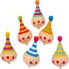 Small Foot 6138 Set of 6 Spinning Tops Clown Made of Wood, with Clown Faces, as a Present or for Birthdays, from 3 Years Old view 1