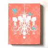 Modern Paris Shabby Chic Chandelier - Paisley & Lovebirds Stretched Canvas Nursery Decor - Wall Art that Makes a Memorable Baby Gift - Wooden Frame Construction - Ready to Hang 11X14 view 1