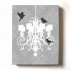 Modern Paris Shabby Chic Chandelier - Paisley & Lovebirds Stretched Canvas Nursery Decor - Wall Art that Makes a Memorable Baby Gift - Wooden Frame Construction - Ready to Hang 12X16 view 1
