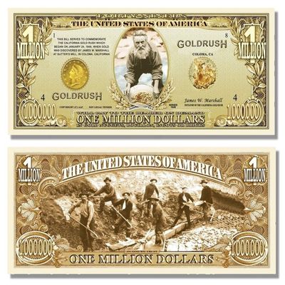 50 Gold Rush Million Dollar Bills with Bonus Thanks a Million Gift Card Set