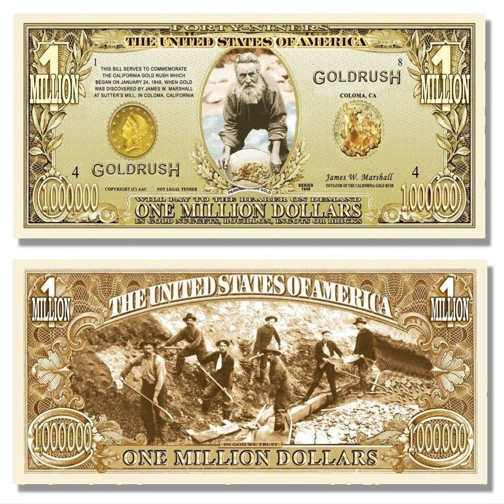 50 Gold Rush Million Dollar Bills with Bonus Thanks a Million Gift Card Set