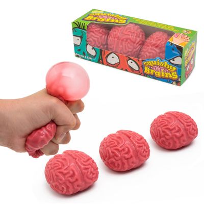 IPIDIPI TOYS Squishy Brain Fidget Splat Balls  Halloween Squishy Toys for Trick or Treat - Fun Fidget Toy, Birthday Party Favors, Halloween Goodie Bag Stuffers  Brain Shaped Squishy Toys, Pack of 3