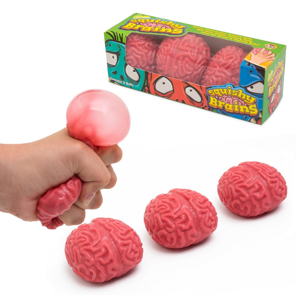 IPIDIPI TOYS Squishy Brain Fidget Splat Balls  Halloween Squishy Toys for Trick or Treat - Fun Fidget Toy, Birthday Party Favors, Halloween Goodie Bag Stuffers  Brain Shaped Squishy Toys, Pack of 3