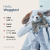 Bearington Baby Waggles Blue Puppy Snuggler - 15" Puppy Lovey Security Blanket with Silk Satin Trim and Plush Dog Design - Soft for Boys, Girls, Infants, and Newborns view 2