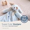 Bearington Baby Waggles Blue Puppy Snuggler - 15" Puppy Lovey Security Blanket with Silk Satin Trim and Plush Dog Design - Soft for Boys, Girls, Infants, and Newborns view 3