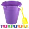 4E's Novelty 9" Large Sand Bucket with Shovel [12 Pack Bulk] Beach Buckets - Beach Toys for Kids & Toddlers, Party Favors Basket Holders, End of Year Student Gifts from Teacher view 1