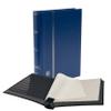 LIGHTHOUSE  BASIC Hard Cover Stockbook for Stamps - 64 Black Cardstock A4 Pages with Clear Strips and Double Linen Hinges - Blue view 1