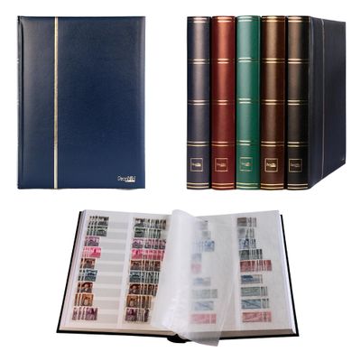 Prophila Stamp Album (New) 60 White Divided Sides, Padded Blue Cover