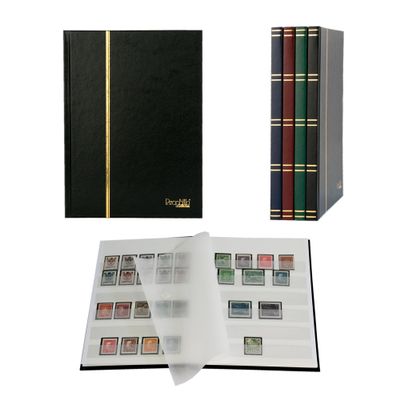 Prophila Small Stamp Album (New) 16 White Sides, Black Cover