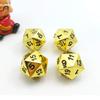 Bescon Deluxe Golden Solid Metal 20 Sides Dice Set of 4, Gold Metallic Polyhedral Dice D20 view 1