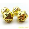 Bescon Deluxe Golden Solid Metal 20 Sides Dice Set of 4, Gold Metallic Polyhedral Dice D20 view 2