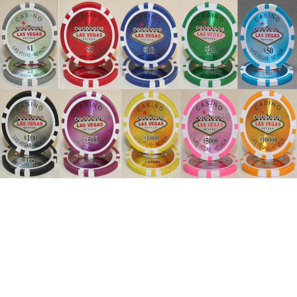 50 LAS Vegas Casino Laser Clay 14gm Poker Chips - Choose!