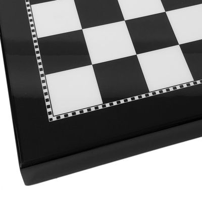 15 Inch High Gloss Black and White Chess Board